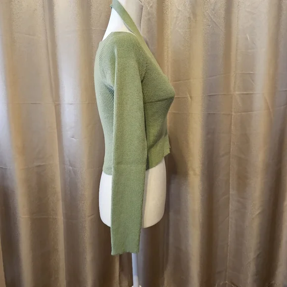 Cider Ribbed Knit Halter Sweater Top - Picture 2 of 4